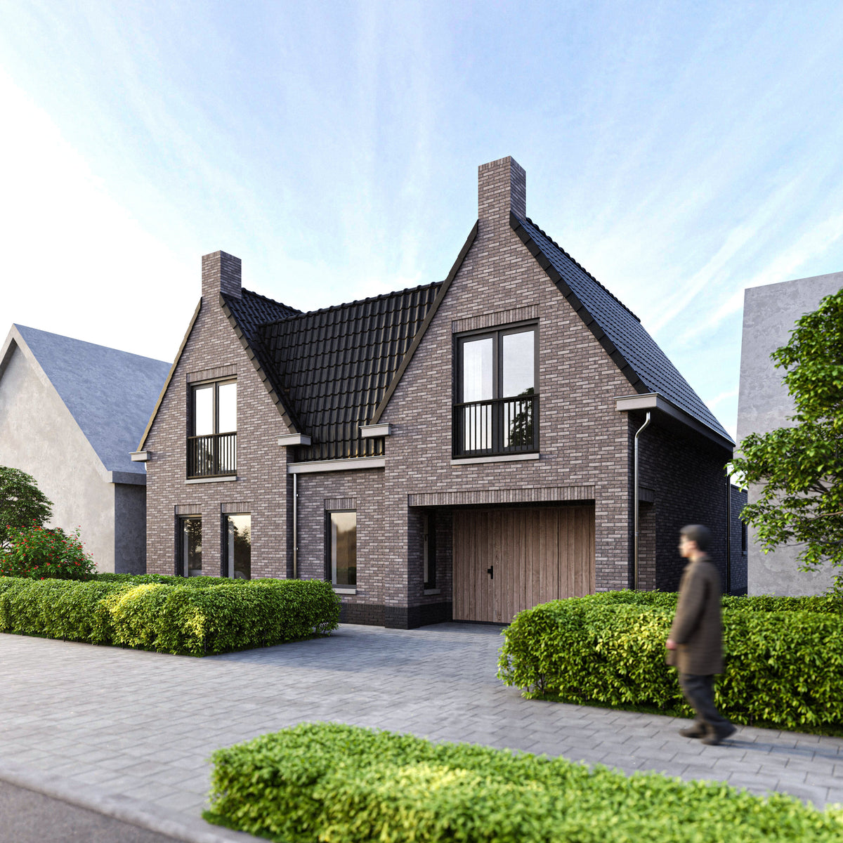 Double-gabled house